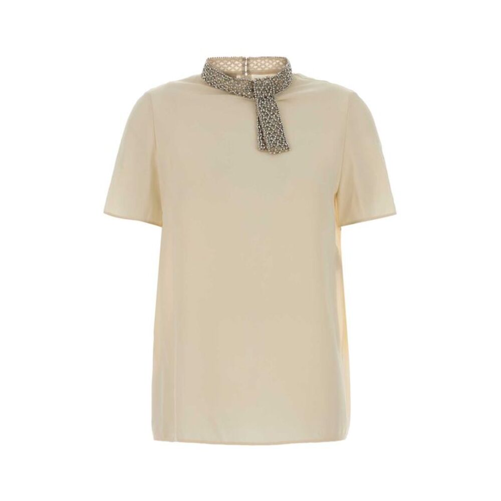 Valentino Garavani Women Ivory Crepe Top